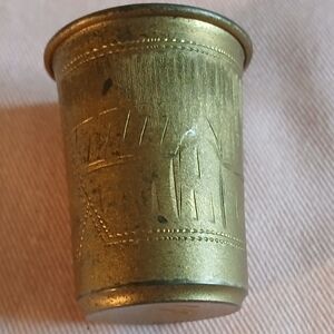 Brass Israel Esecvich Zakhoder Russian Antique Kiddish Cup